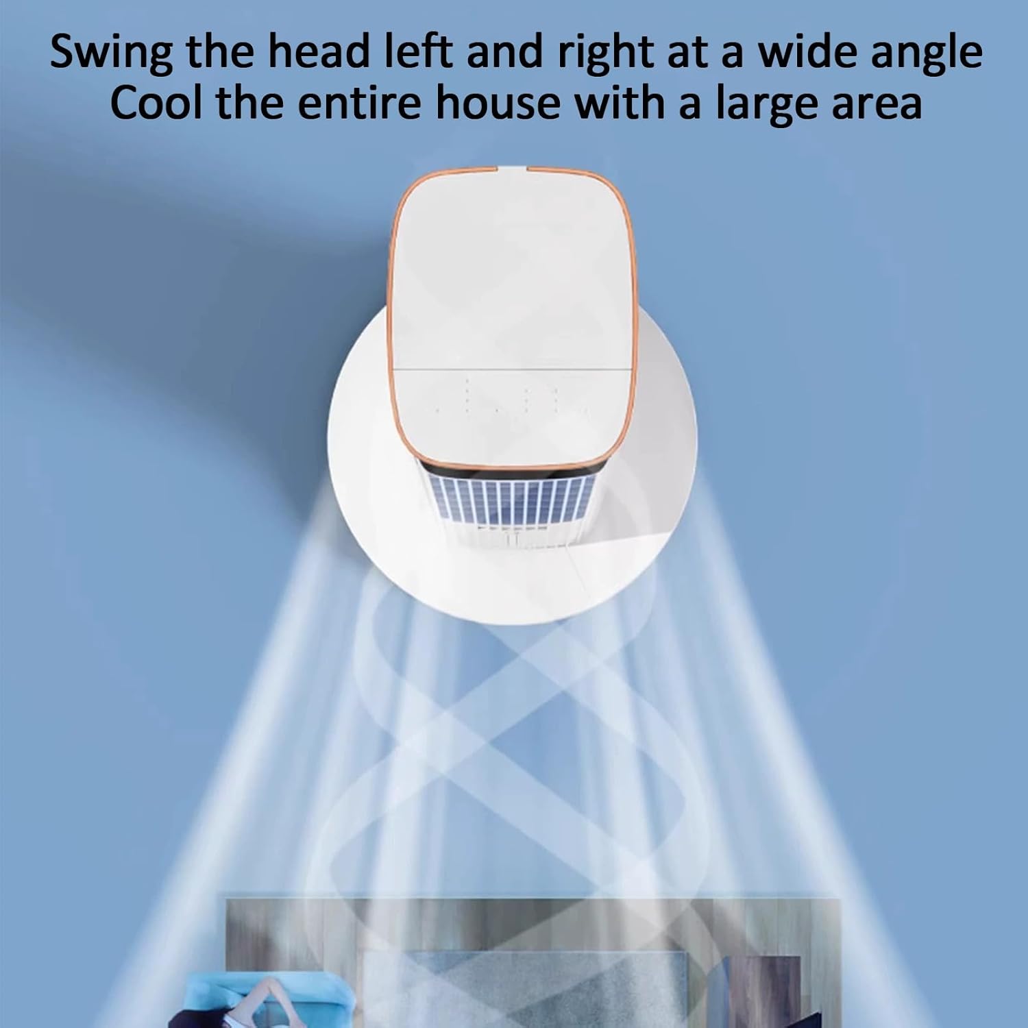 Windowless Portable Air Conditioners, Evaporative Air Cooler, Cooling Fans for Bedroom, 100° Oscillation 3 Speed 4 Modes, for Home Bedroom Office