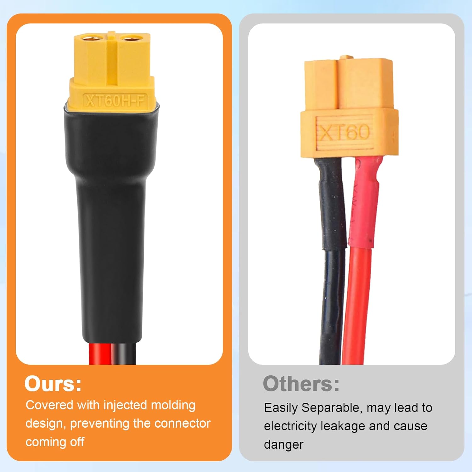 10AWG 50FT XT60 Solar Extension Cable 2 3 6 10 15 20 25 35 40 50 75 100FT XT60 Solar Extension Connector Adapter Thicker Cable Female to Male for Portable Power Station Solar Panel RC LiFePO4 Battery