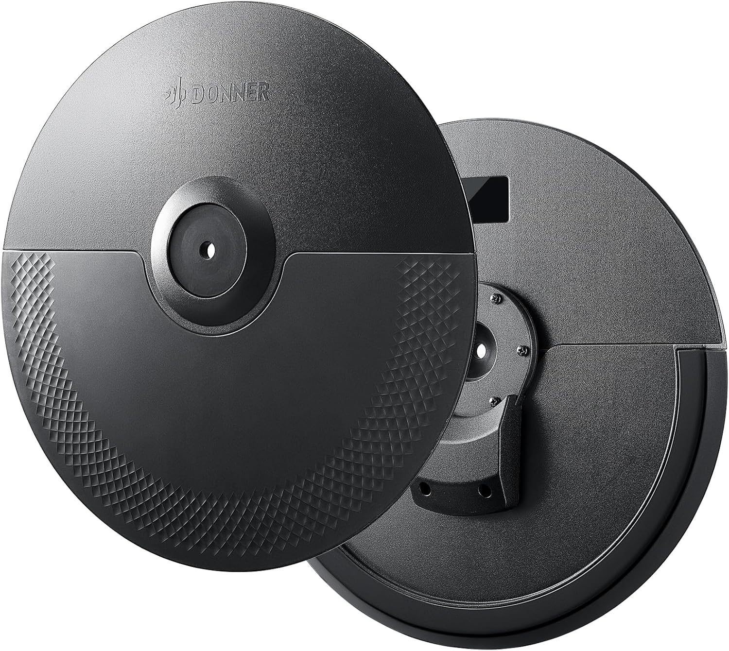 Donner Mute Cymbal Set with 12-inch Cymbals and Cymbals Stand for Electric Drum Kit, More Stable Iron Metal Bracket, Signal Cable, Rack Clamp for Electric Drum Set (For DED-200/400 /500 Expansion)