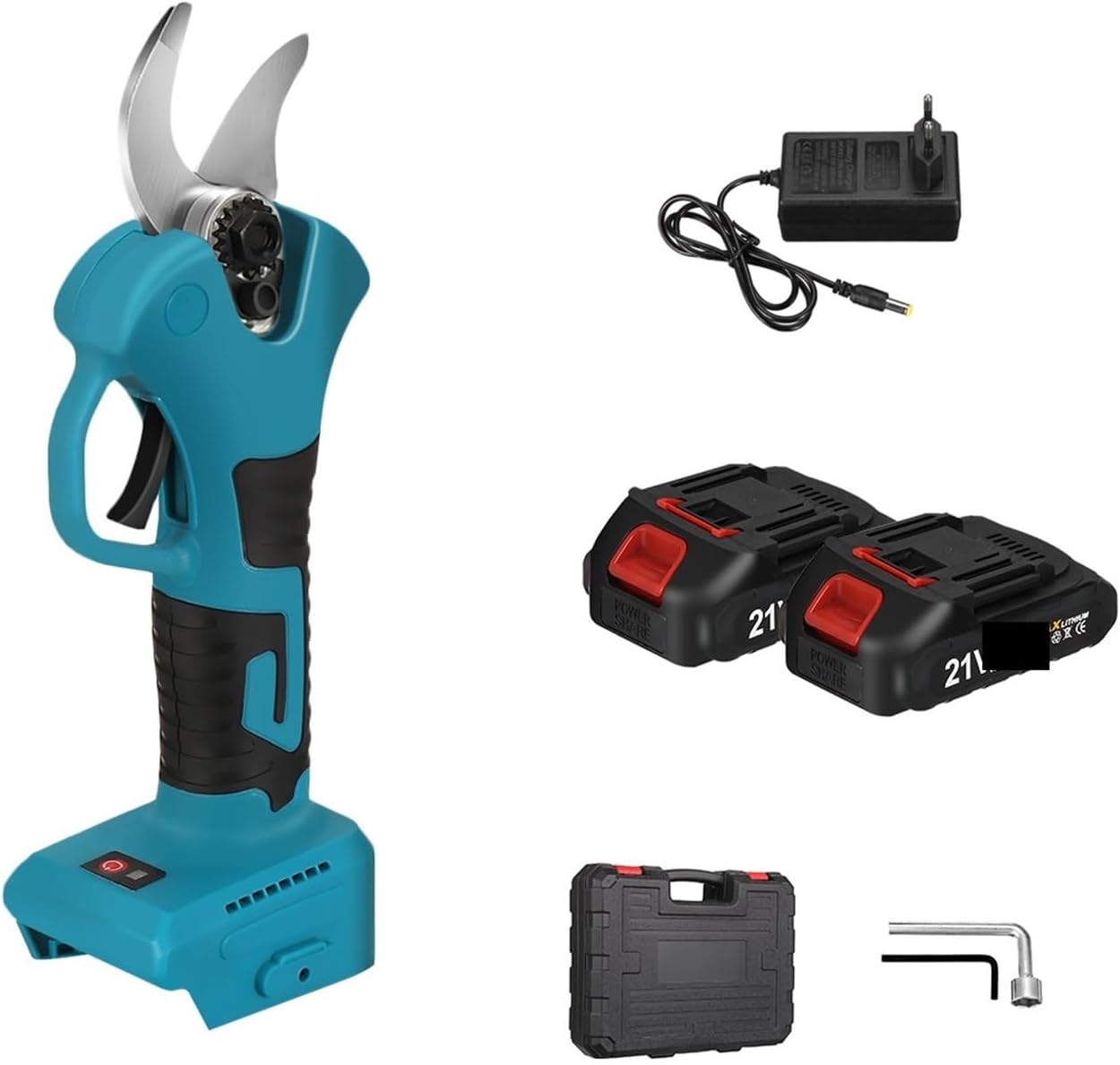 Tree Branch Pruner 1300W 30mm Brushless Electric Pruner Shear Cordless Rechargeable Fruit Tree Bonsai Pruning Branches Tool Sharp, Powerful & Clean Cu