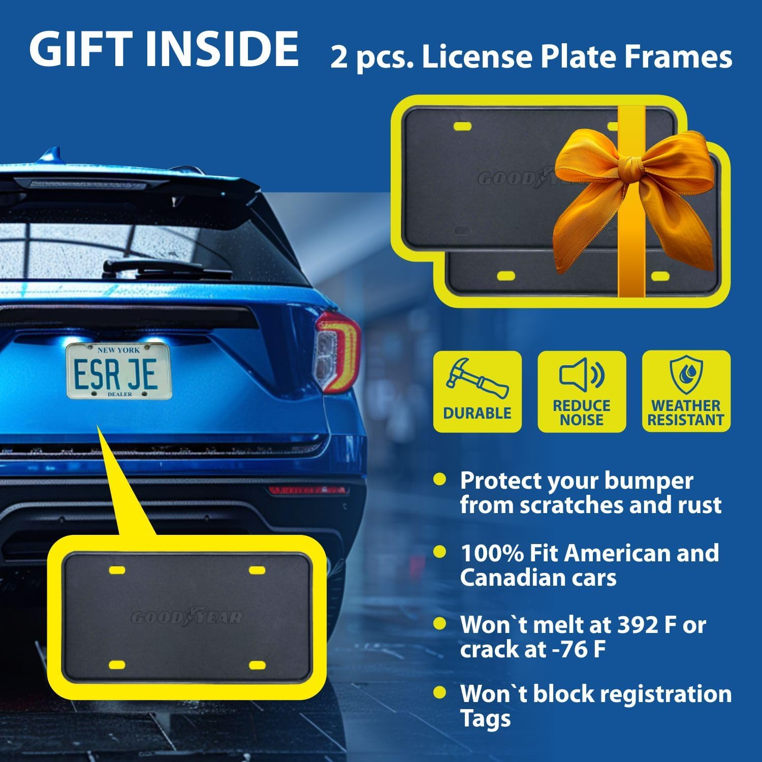 Goodyear Shatterproof in-Channel Window Deflectors for Toyota Tundra 2022-2026 CrewMax, Rain Guards, Window Visors for Cars, Vent Deflector, Car Accessories, 4 pcs - GY007965