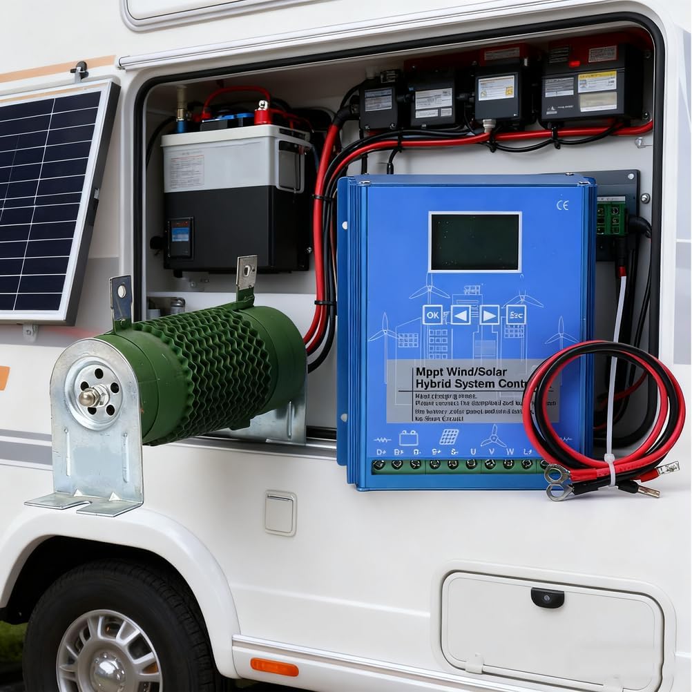 24V,HYZHANHONG Wind Solar Hybrid Charge Controller 15000W 12V 24V 48V MPPT Boost Charge Regulator with LCD Display and Dump Load,for Home Street Light