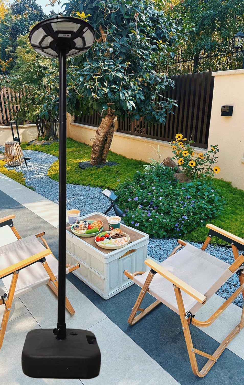 Outdoor Light Fixture, Outside Lights For House Front Door Exterior Lighting Fixtures, Solar Powered Circular UFO Street Lamp with LED for Garden, Highway, Courtyard, Rural Construction and Street Lig