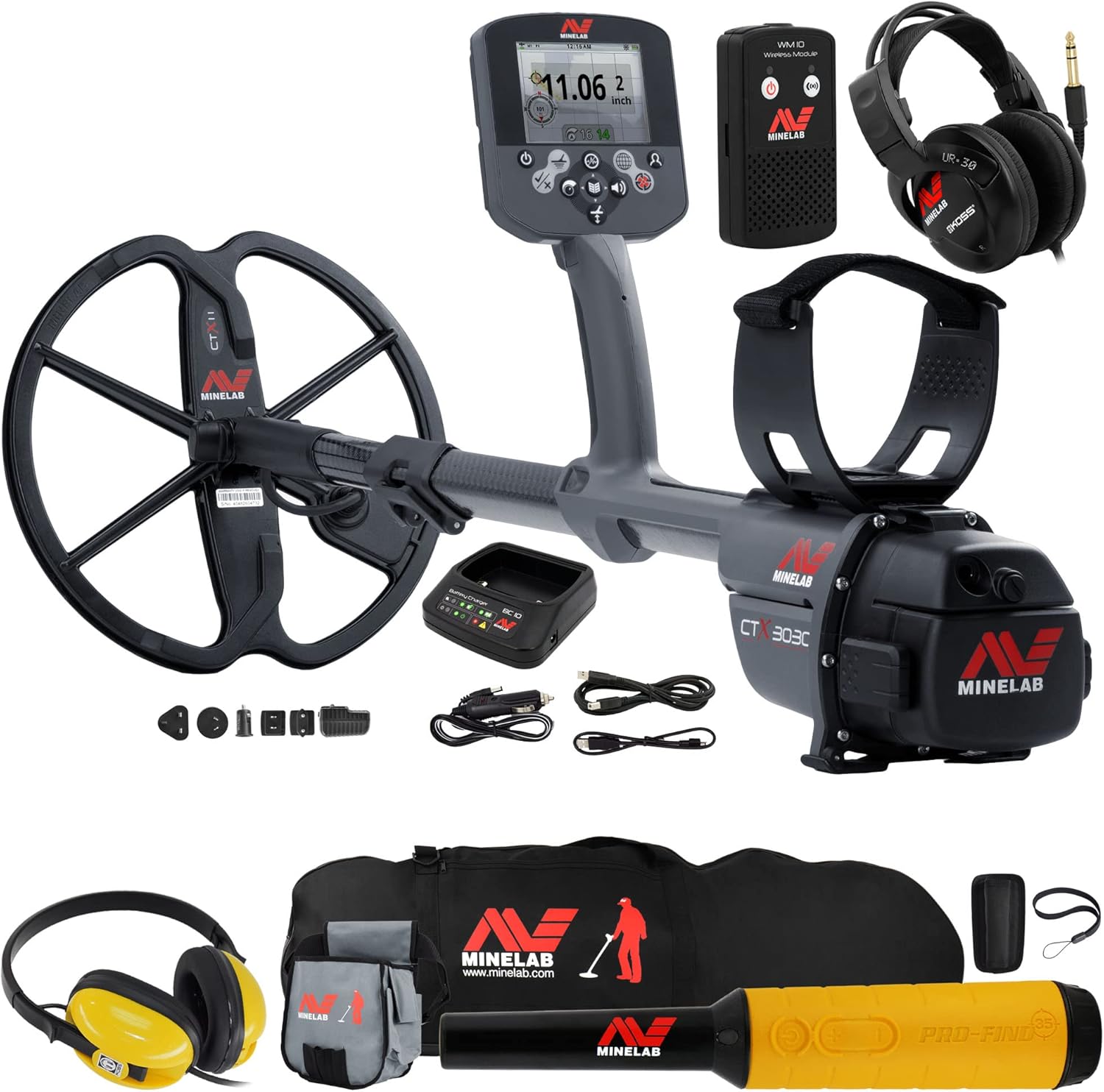 Minelab CTX 3030 Metal Detector Bundle w/Pro Find 35, Waterproof Headphones and More (5 Items) 5