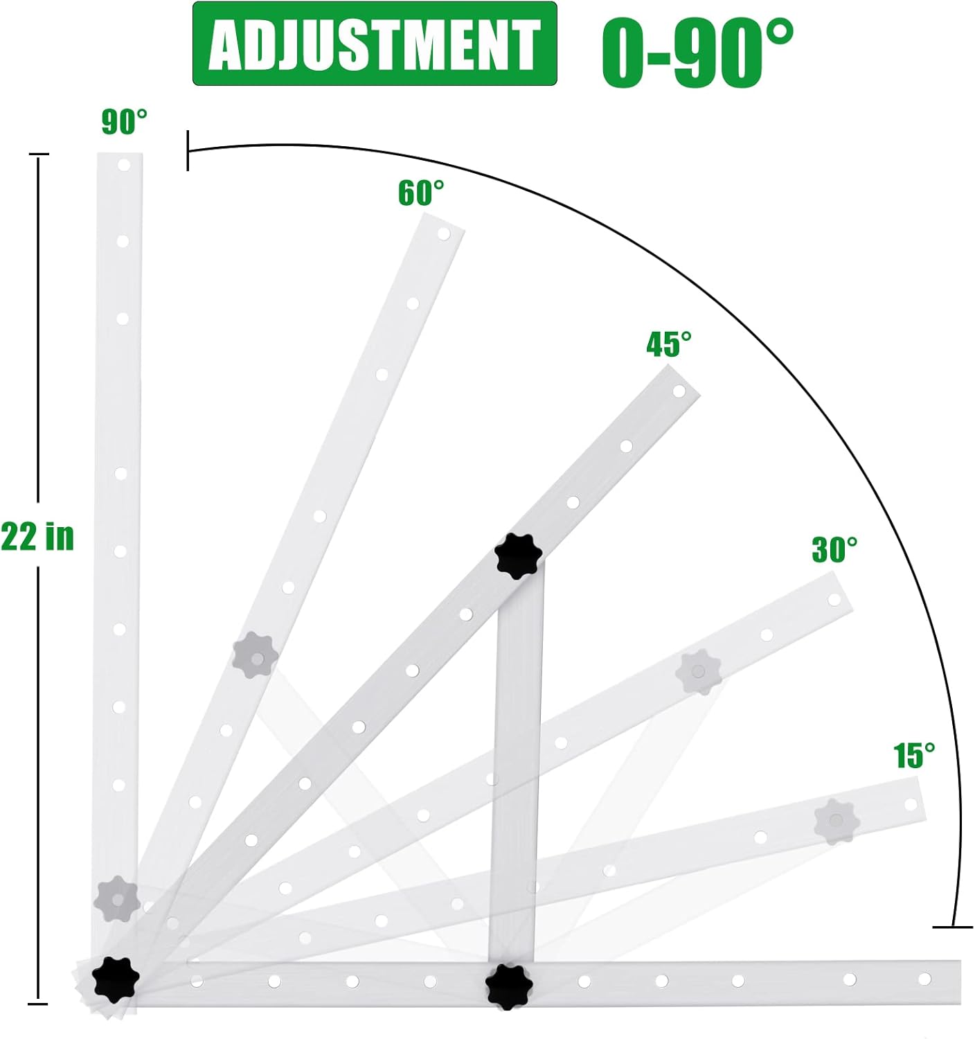 Adjustable Solar Panel Mounting Brackets - 2 Sets 45 inch Durable Tilt Solar Panel Stand/Mount with Foldable Tilt Legs for 200W-600W RV, Boat, Rooftop & Off-Grid Systems
