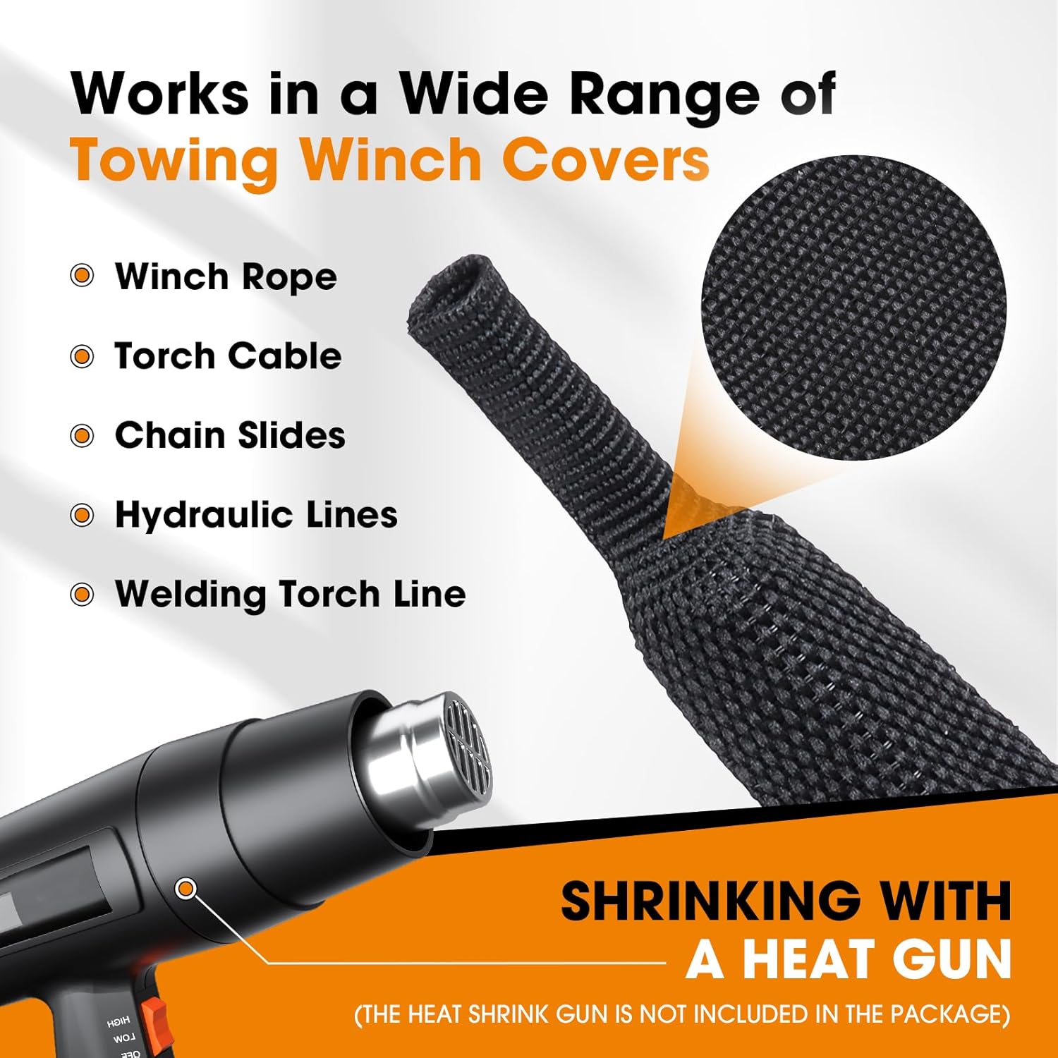 Electrical Flat Heat Shrink Tubing, High Ratio Car Amplifier Farbric Heat Shrinkable Braided Sleeving Cord Protection for Cable Sheathing (Black(2 in 1 Shrink Ratio), 1''-30FT)