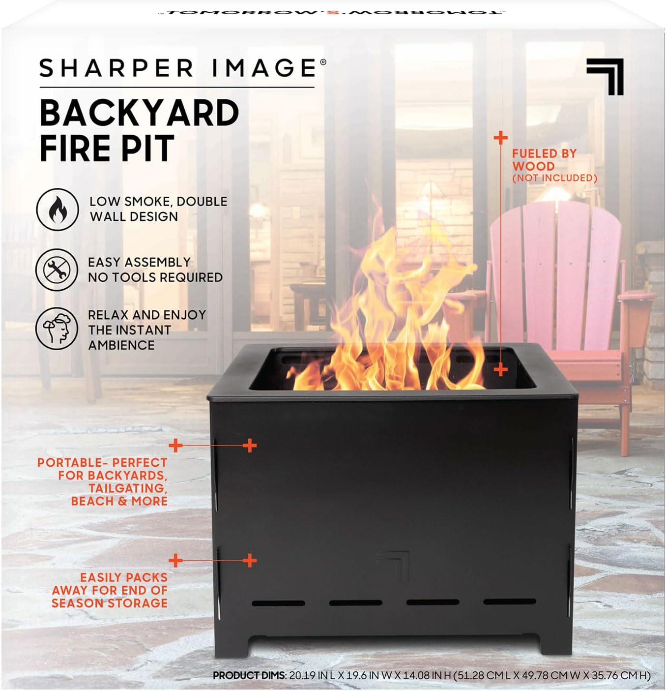 Backyard Collapsible Fire Pit by Sharper Image- 20