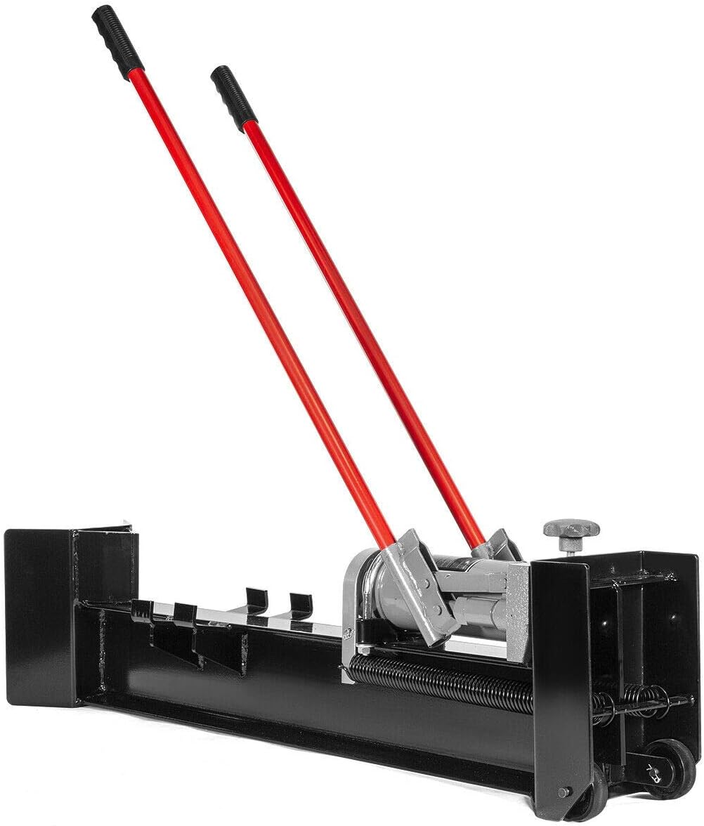 Hydraulic 12 Tons Log Splitter Cut Wood Cutter Manual Operated with 2-Wheel, Jikkolumlukka