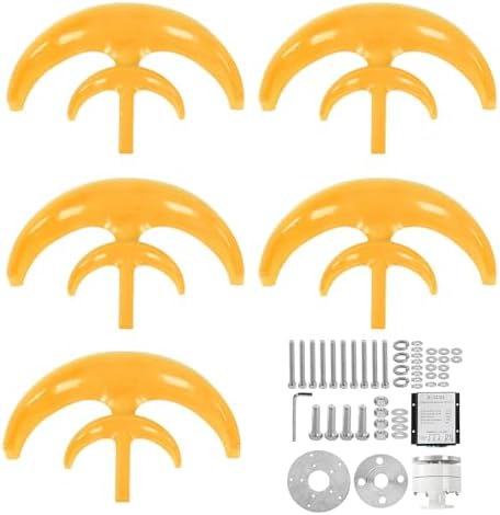 12000W Wind Turbine Generator for Home & Street Lighting, 12V/24V, 5-Blade Low RPM Windmill with Controller, Durable & Efficient Red Design