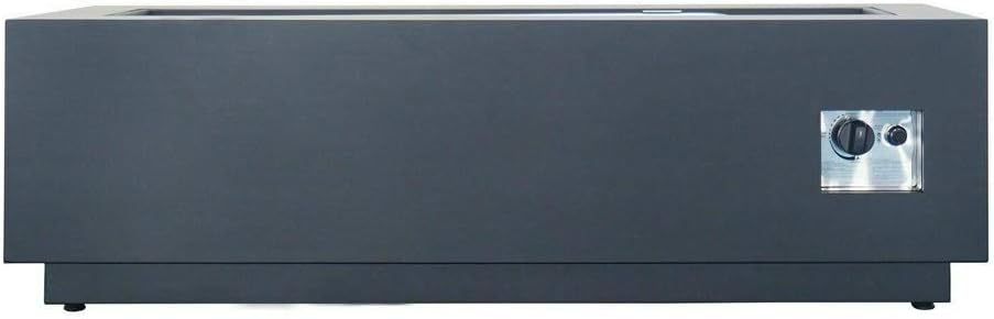 Outdoor Dark Gray Iron Rectangular Propane Fire Pit