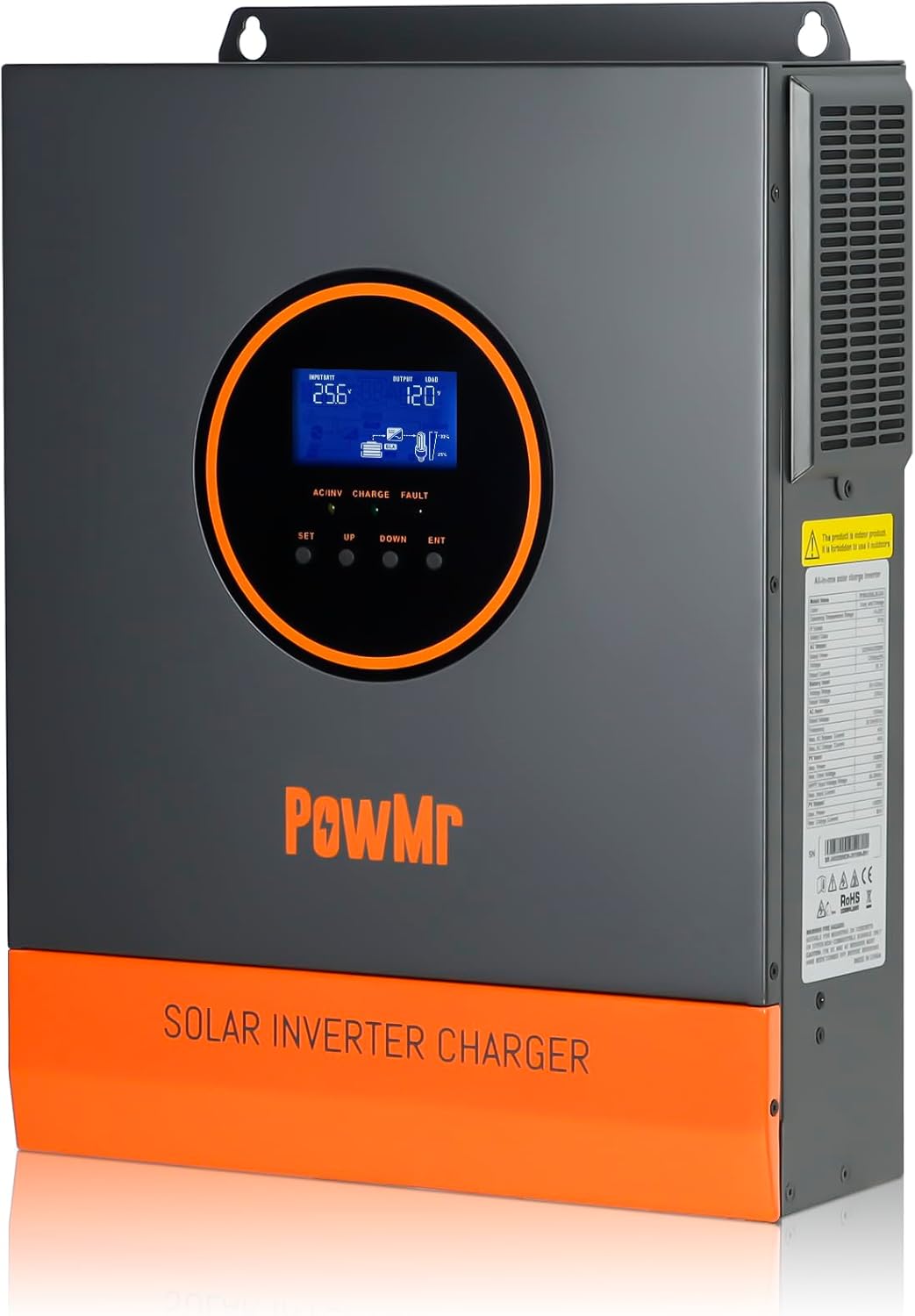 PowMr 3200W Solar Inverter 24V DC to 110V/120V AC, 3.2KW Pure Sine Wave Hybrid Inverter with 60A MPPT Controller, Max. 108V PV Input, for 24V Lead-Acid and Lithium Battery