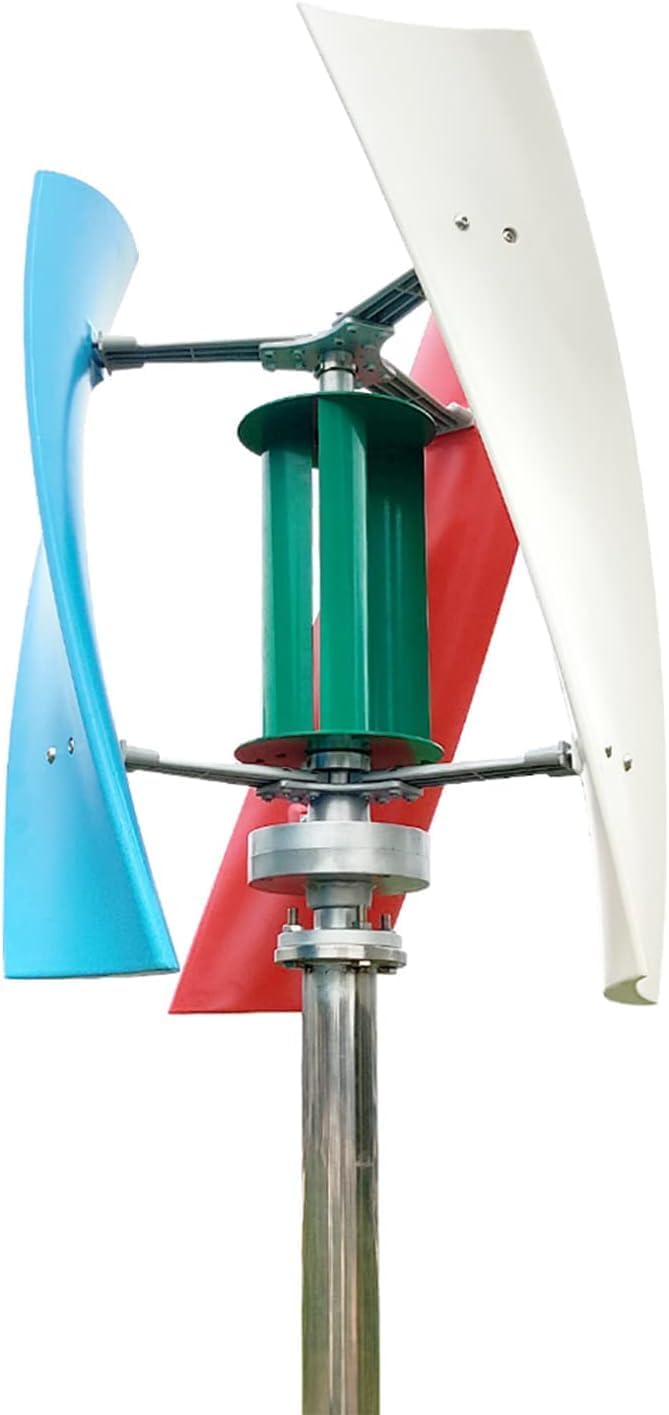CHRISK Wind Turbine Generator Kit 9000W 12V 24V Vertical Helix Wind Power Turbine Generator Kit 3 Blade Wind Generator Kit