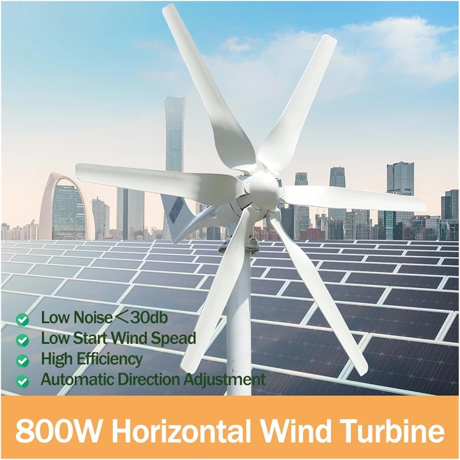 Wind Turbine Generator Kit, Low Speed Star Wind Turbine nerator 12V 24V 48V 800w Free Alternative Energy Windmill for Hybrid Solar Wind System(48v)