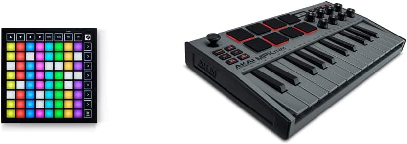 Novation Launchpad Mini [MK3] + AKAI Professional MPK Mini MK3 - Portable MIDI Controllers for Music Production