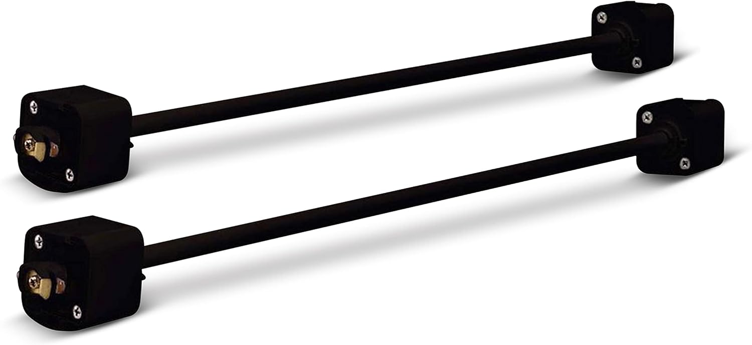 OHLECTRIC Track Light Extension (2 Pack) - Lowers Track Head Extension Rod for Light Fixture - Extension Rod Used for H Track Only - Light Wand Extensions, Black, 18 Inches