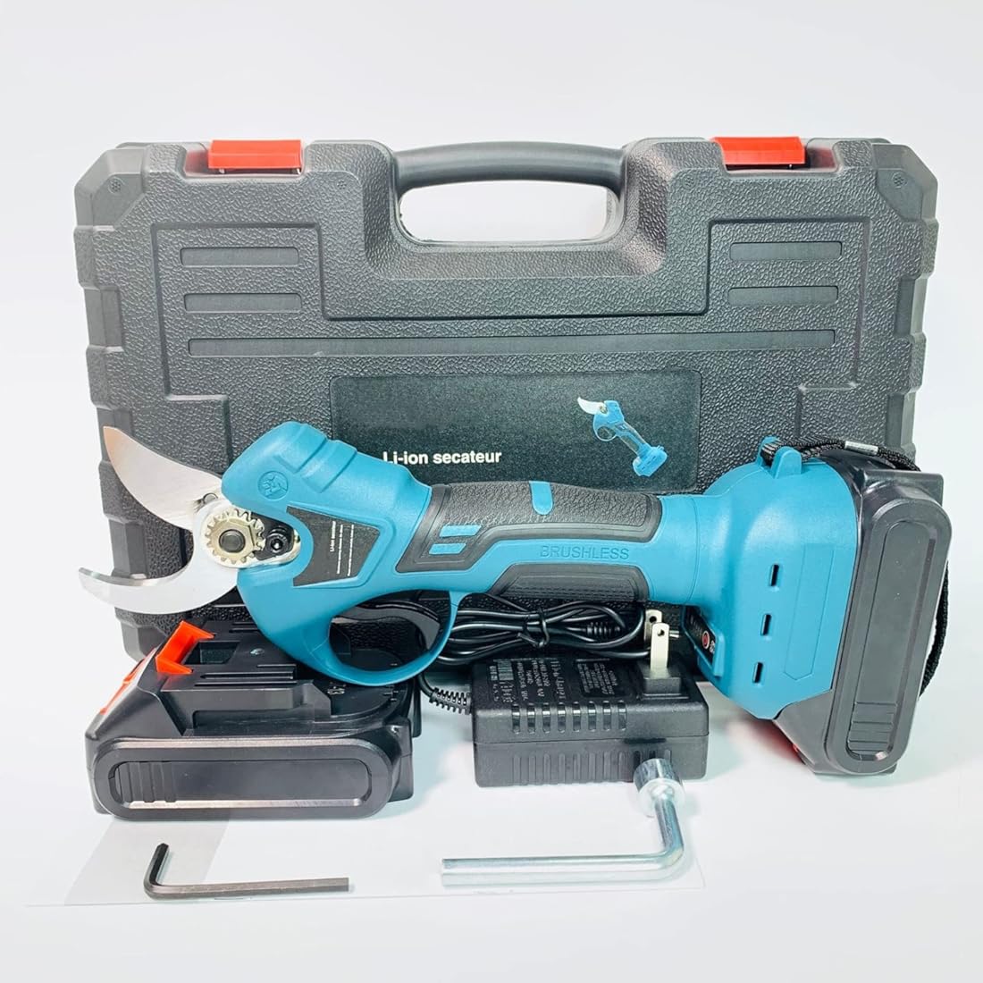 Electric Pruning Shears Scissors, Professional Cordless pruner trim Secateurs with 2 Backup Rechargeable Lithium Battery Powered Tree Branch Pruner,30mm/1.2