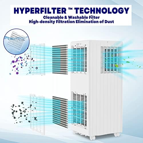 Portable Air Conditioners,8000 BTU 3-in-1Portable Floor AC with Digital Display&Remote Control,24Hrs Timer,Sleep Mode,Complete Window Mount Exhaust Kit,Cool Up to 350 Sq.Ft,for Room Bedroom White