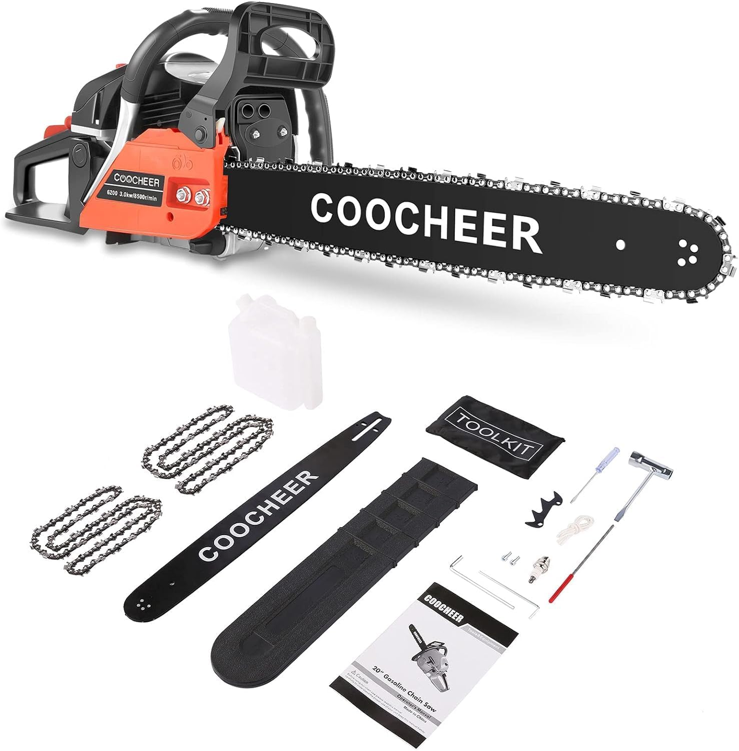 COOCHEER 62CC Gas Chainsaw, 20