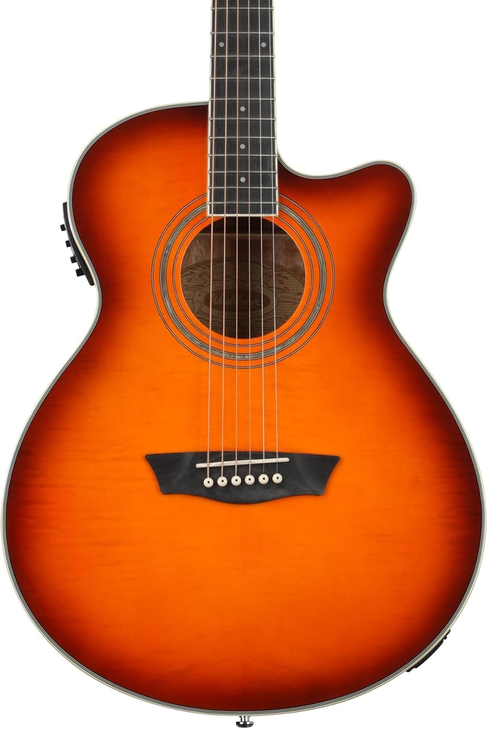 Washburn EA15ITB Festival Series Mini Jumbo Acoustic-Electric Guitar, Ice Tea Burst Finish