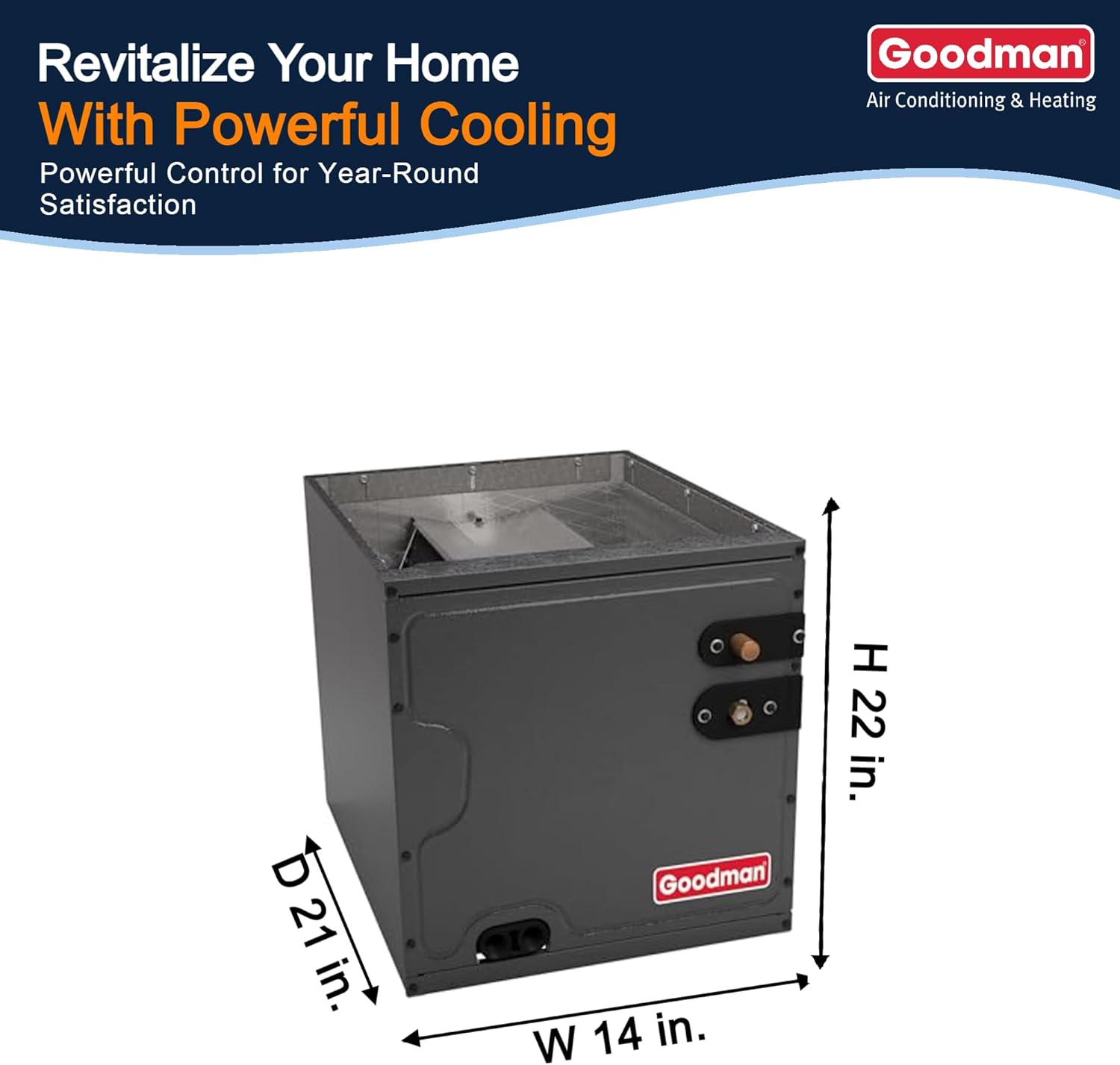 2 Ton 14.3 SEER2 Goodman Multi-Position Air Conditioner System with Models GLXS4BA2410 and CAPTA2422A3