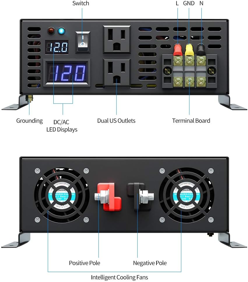 WZRELB RBP350024VCRT 3500W 24V 120V Pure Sine Wave Solar Power Inverter with Remote Control Switch