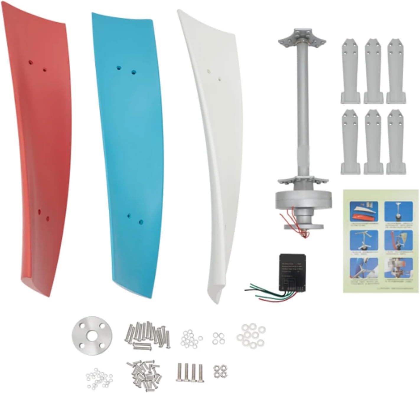 5000W Vertical Wind Turbine Generator Kit,12V-220V Windmills 3 Phase Alternator with Charge Controller for Courtyard Outdoor Streets