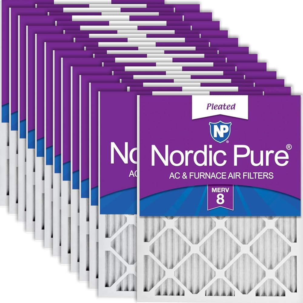 Nordic Pure 19.875x21.5x1 (Actual Size: 19 7/8 x 21 1/2 x 3/4) Carrier Replacement MERV 8 Air Filters 24 Pack