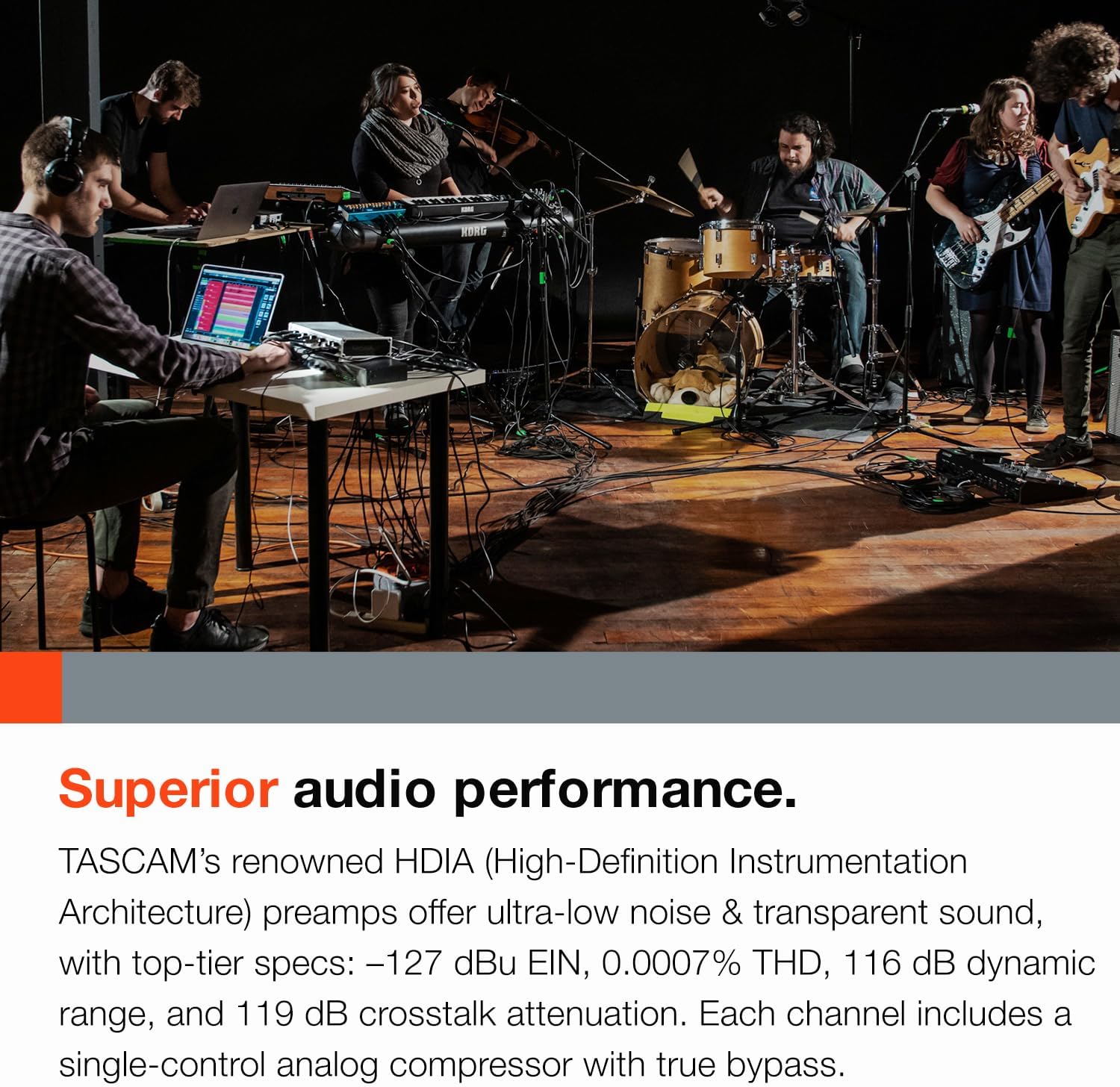 Tascam Series 8p Dyna Microphone Preamp for Recording, 8 Combo XLR/TRS, SMUX x 2, 8 Compressors, 8 outputs (SERIES8PDYNA)