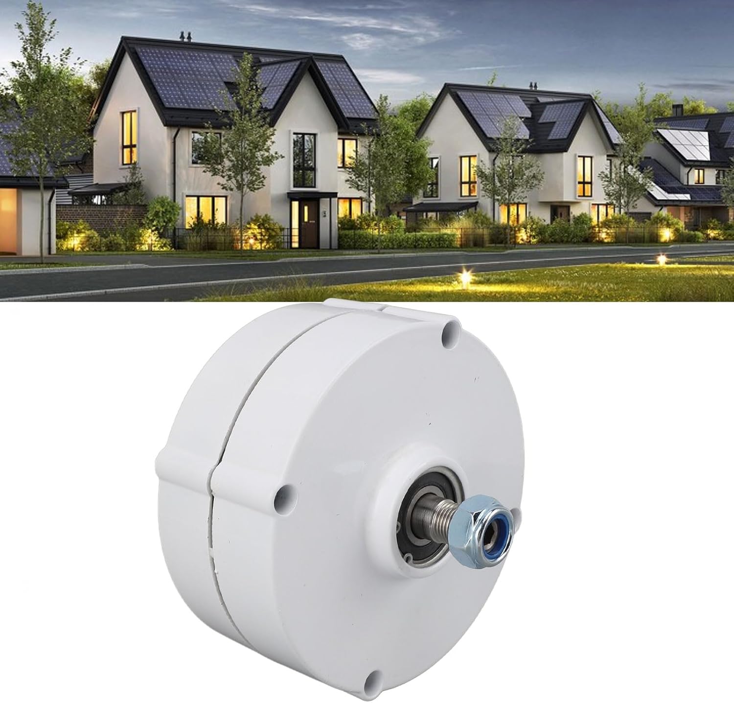 Fockety 3 Phase Generator, Double Shaft 48V Permanent Magnet Electric Motor Compact Design High Efficiency for Vertical or Horizontal Wind Turbines (200W), Focketydm6bfu8wih-12