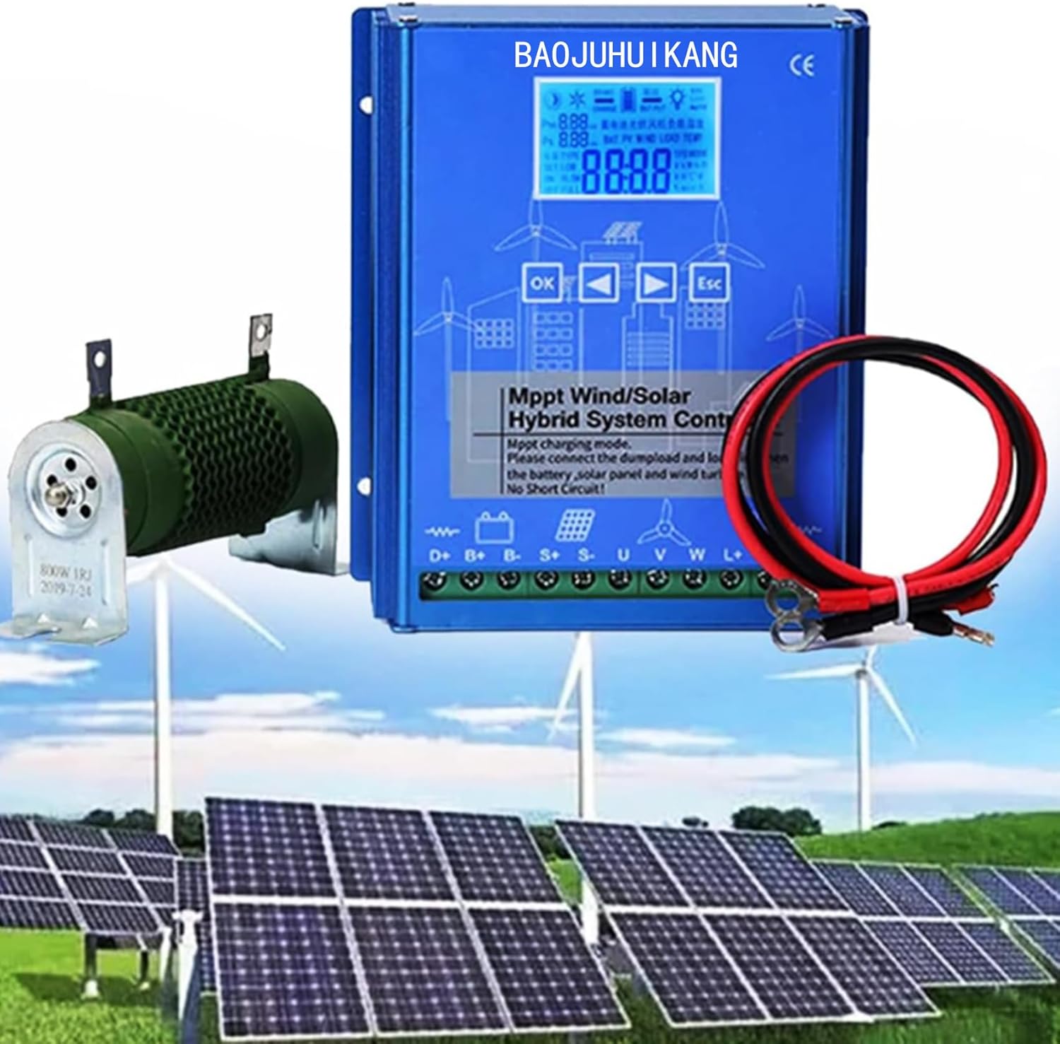 12v,12V 24V 48V MPPT Wind Solar Hybrid Controller, Professional Charge Regulator for Versatile Wind Turbine & Solar Panel Hybrid Configurations 4000W-12V