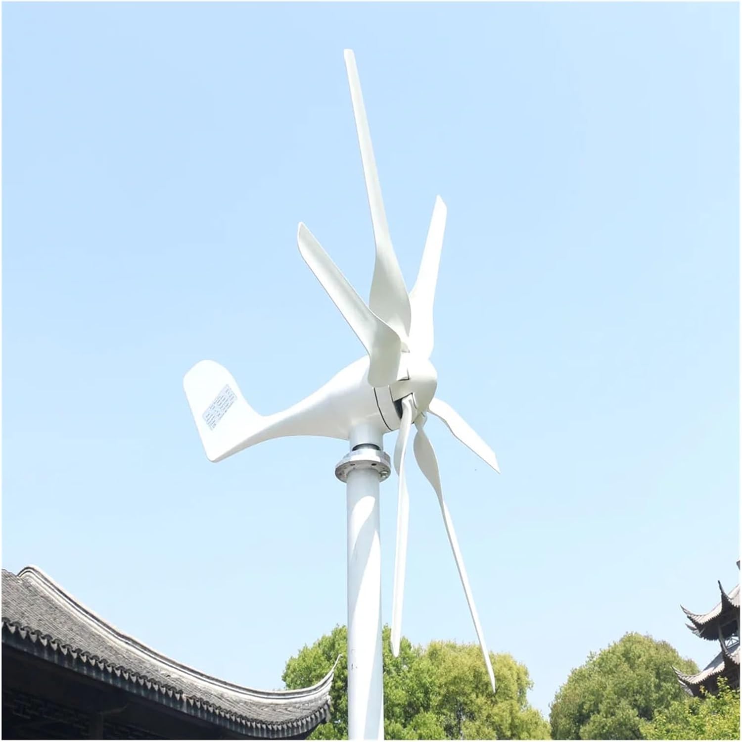 Wind Turbine Generator Kit, Wind Turbine 800w 12v 24v nerator with 6 Blades for Home Use Low Wind Speed Starting Wind Turbines for Hybrid Solar Wind System(12V)
