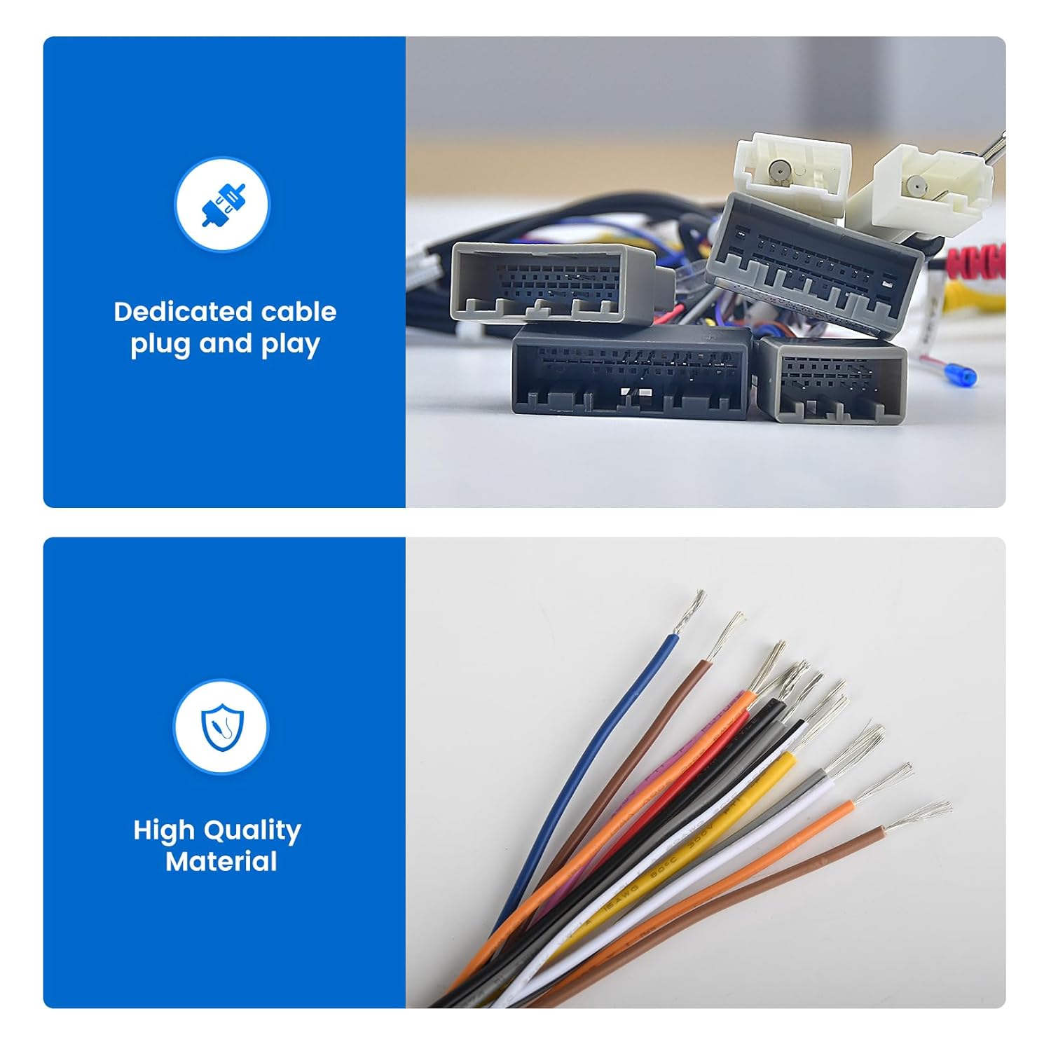 Dasaita Harness for Honda Civic 2015 2016 2017 2018 2019 2020 2021 2022 Original Car with Fiber Optic Power Amplifier