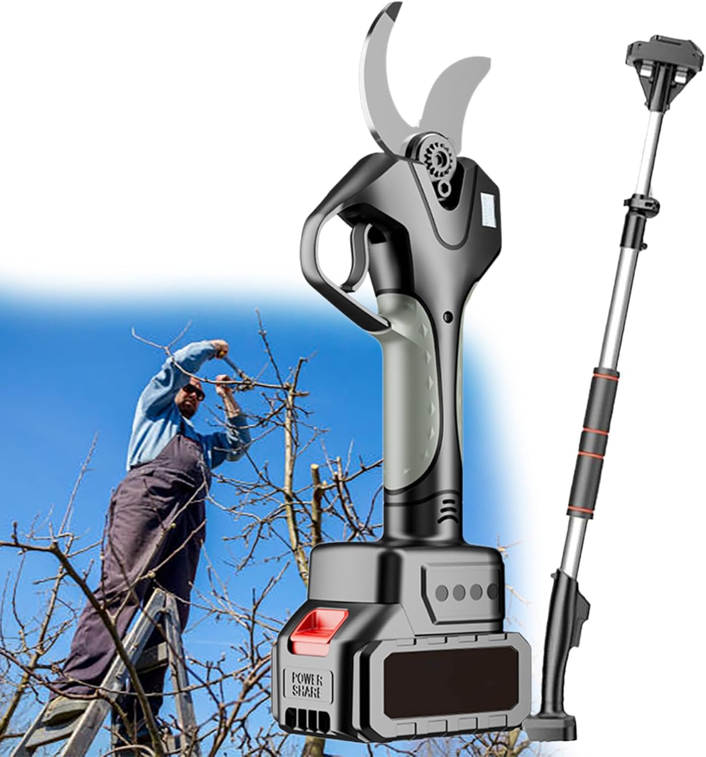 Electric Pruning Shears, Cordless Garden Shears Pruning, Brushless Pruning Shears for Gardening with 3 inch Max Cutting Diameter (2 Battery Included)