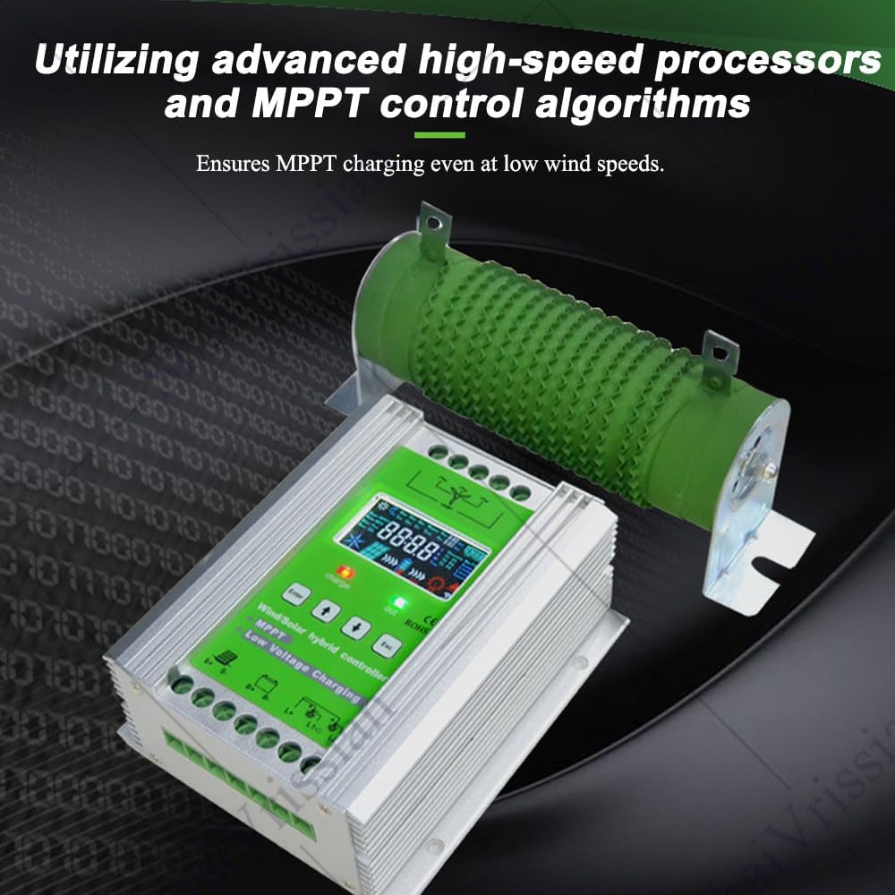 New Upgraded Wind Solar Hybrid Charge Controller,Mppt Charge Boost Controller,12v/24v/48v Auto Switch Regulator,with LCD Screen,for Wind Turbine Generator Charger W300/S500W-12V