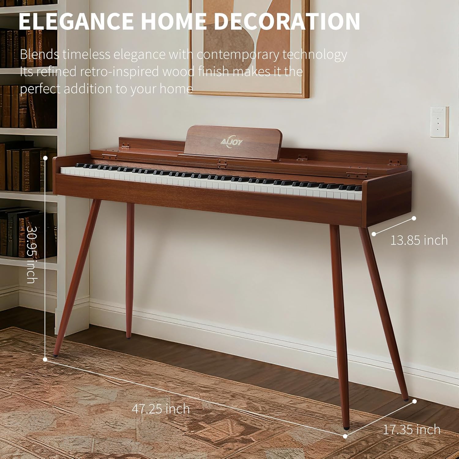 AiJoy 88-Key Digital Piano, Hammer-Action Weighted Keyboard with Triple Pedals, 20W Stereo Speakers, USB-MlDl & Dual Headphone Jacks, Full-Size Electric Piano for Beginners & Home, ADP-100