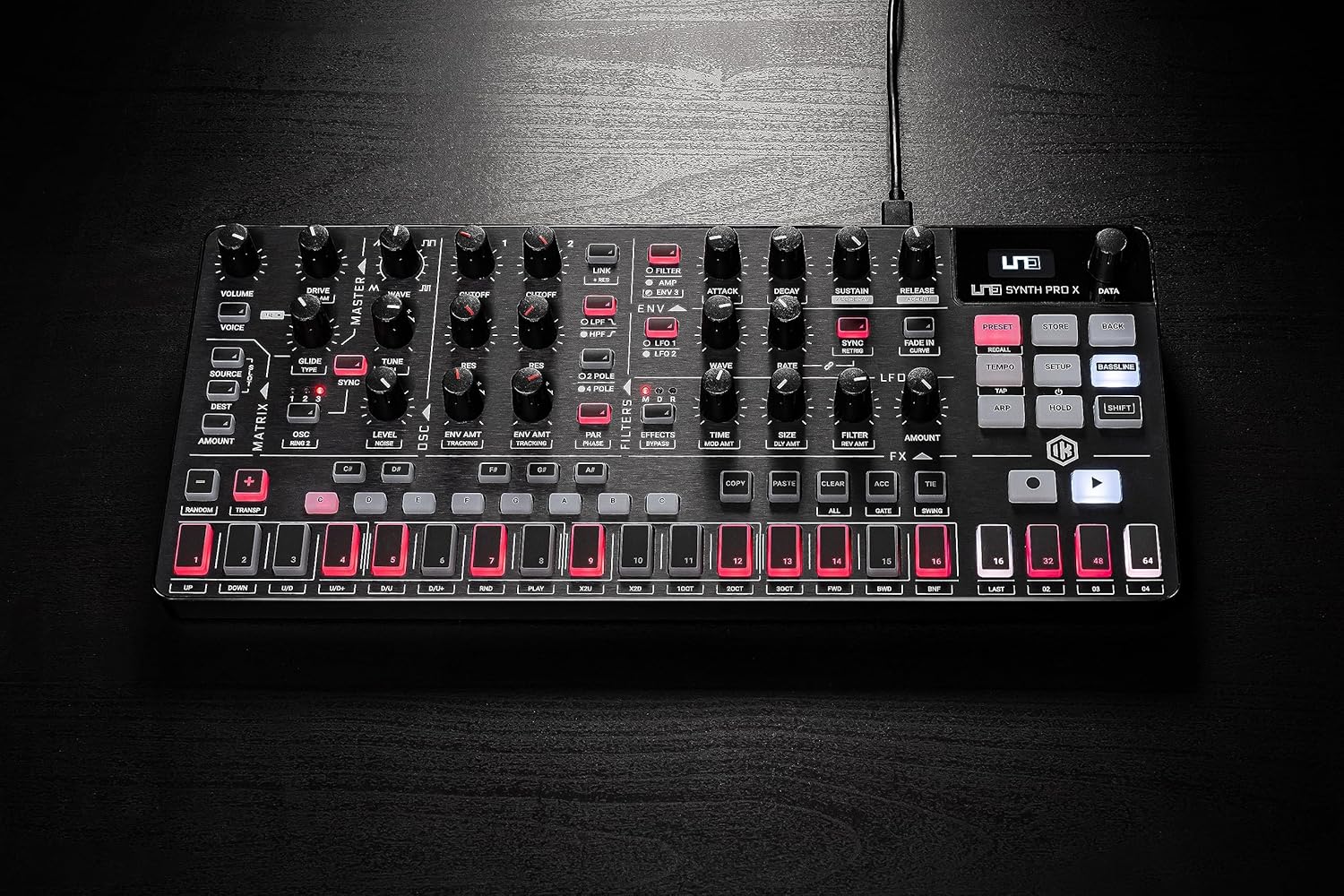 IK Multimedia UNO Synth Pro X, Dual-Filter Paraphonic Analog Desktop Synthesizer, Audio Interface with Modulation Matrix, 12 Studio-Quality Effects, Software Editor, USB/MIDI/CV/GATE/Audio I/O (Black)