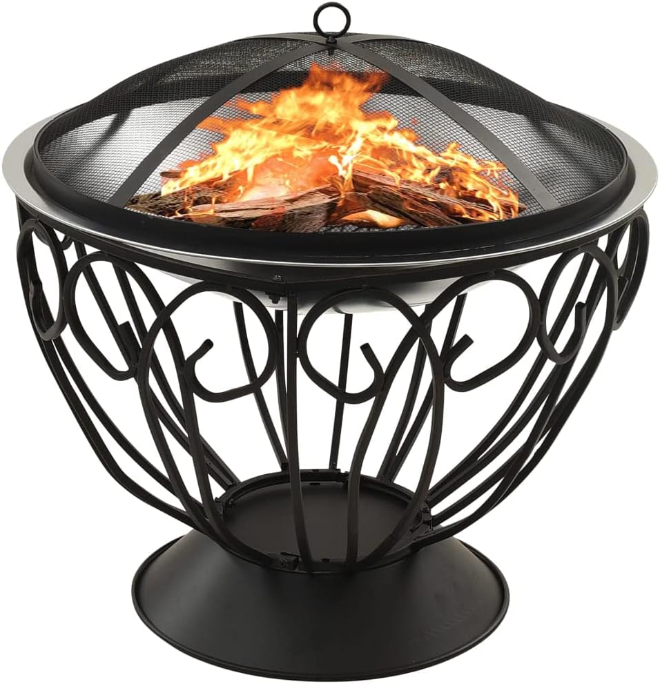 2-in-1 Fire Pit and BBQ with Poker 23.2
