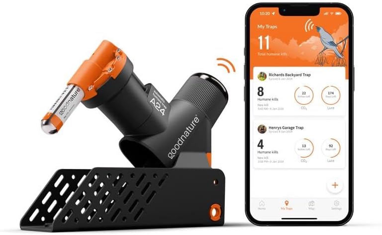 Goodnature Smart Trap for Rat & Mouse, Self-Resetting, CO₂ Powered, Toxin-Free, Pet & Kid Safe, Indoor and Outdoor Use, Bluetooth Connected, App Compatible, Ideal for Home, Sheds, Backyards