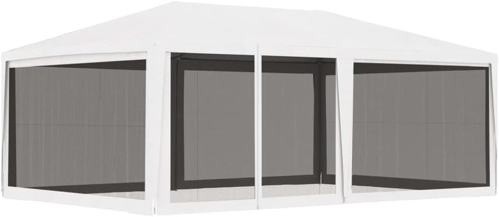Party Tent with 4 Mesh Sidewalls 13.1'x19.7' White,Convenient Setup:Set up This party tent with ease using The included mounting accessories. Outdoor Living, Patio Furniture & Accessories