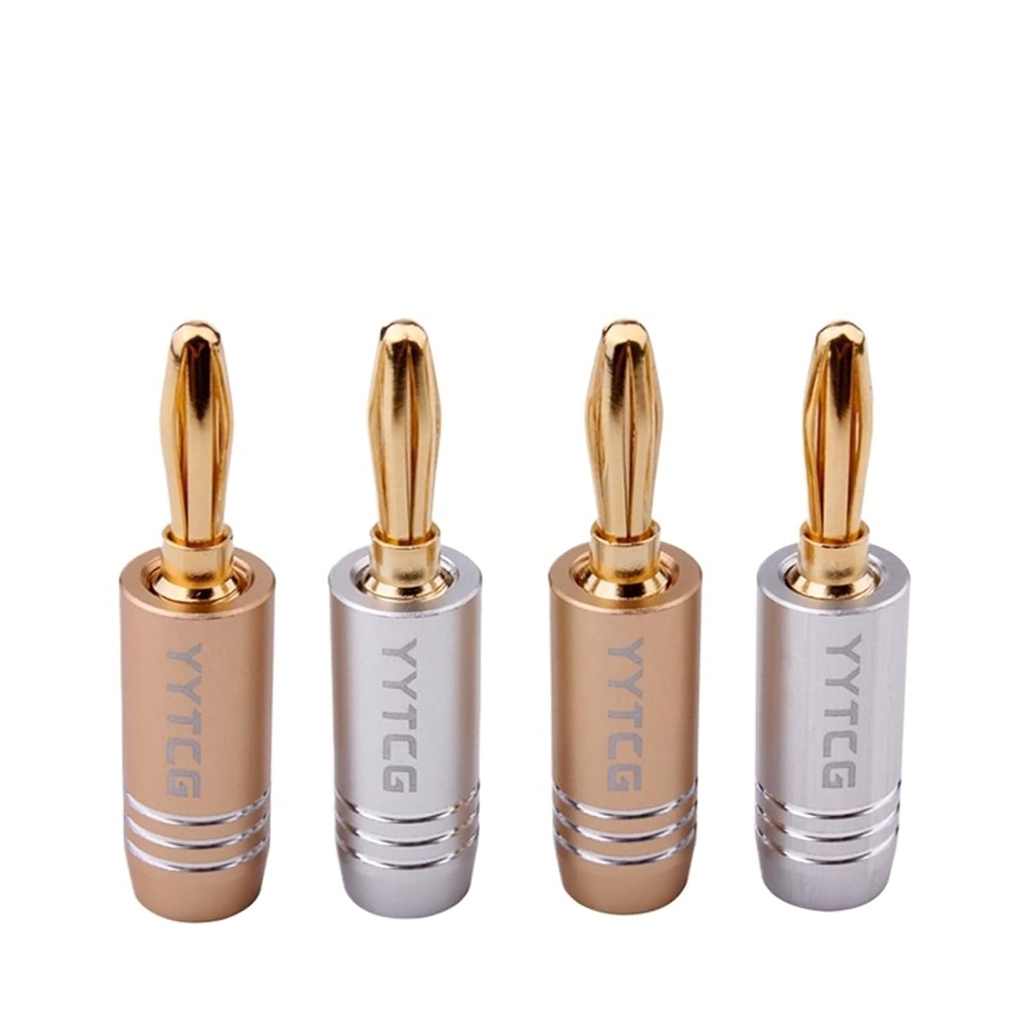 4Pcs/lot Banana Plugs Jack 24K Gold-Plated Connectors Amplifier
