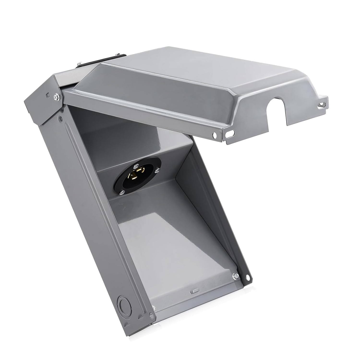 Generator Power Outlet Box Stainless Steel 30 Amp 4 Cores Electric Power Outlet Box for Electric Generator,Compatible with 6-12 AWG Wires, 7500W Power Capacity