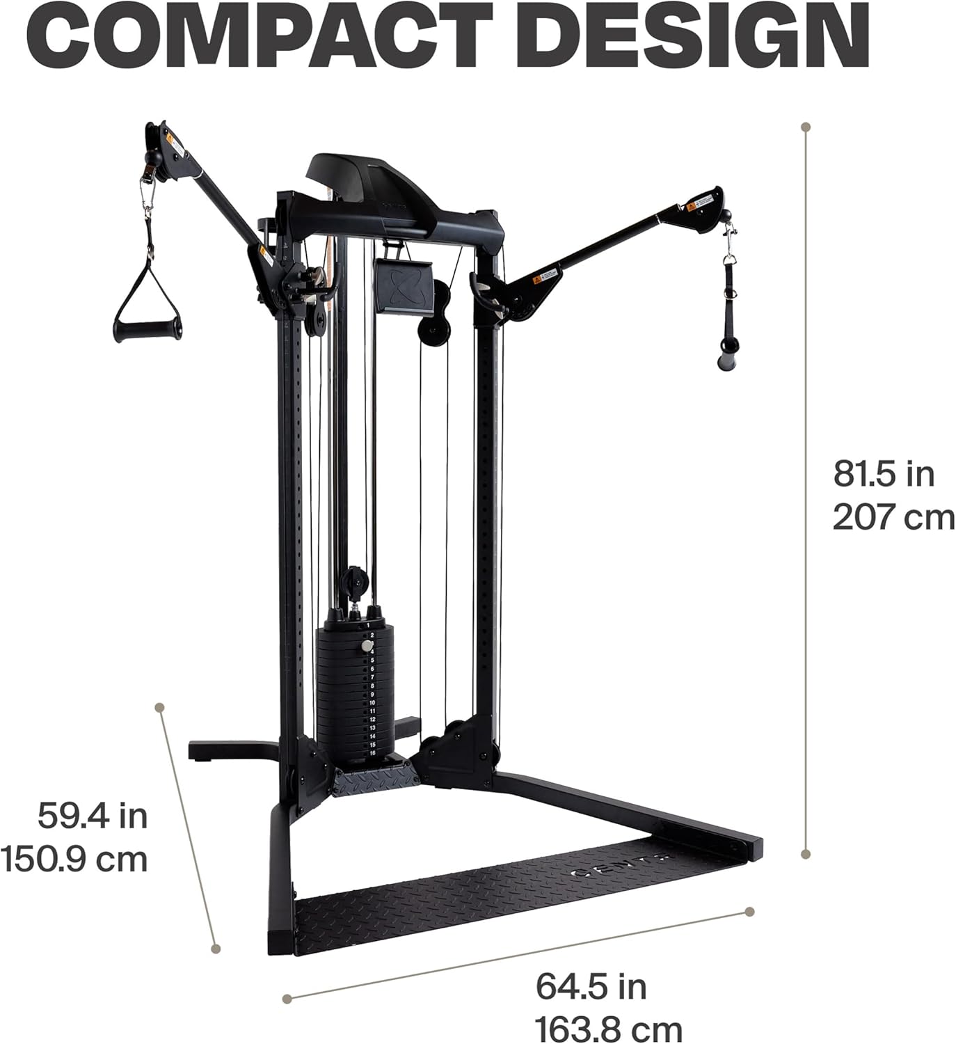 Centr Home Gym Functional Trainer - Multifunctional Cable Machine Home Gym System - Workout Weight Machine for Strength Training - Full Body Compact Exercise & Fitness Equipment Set