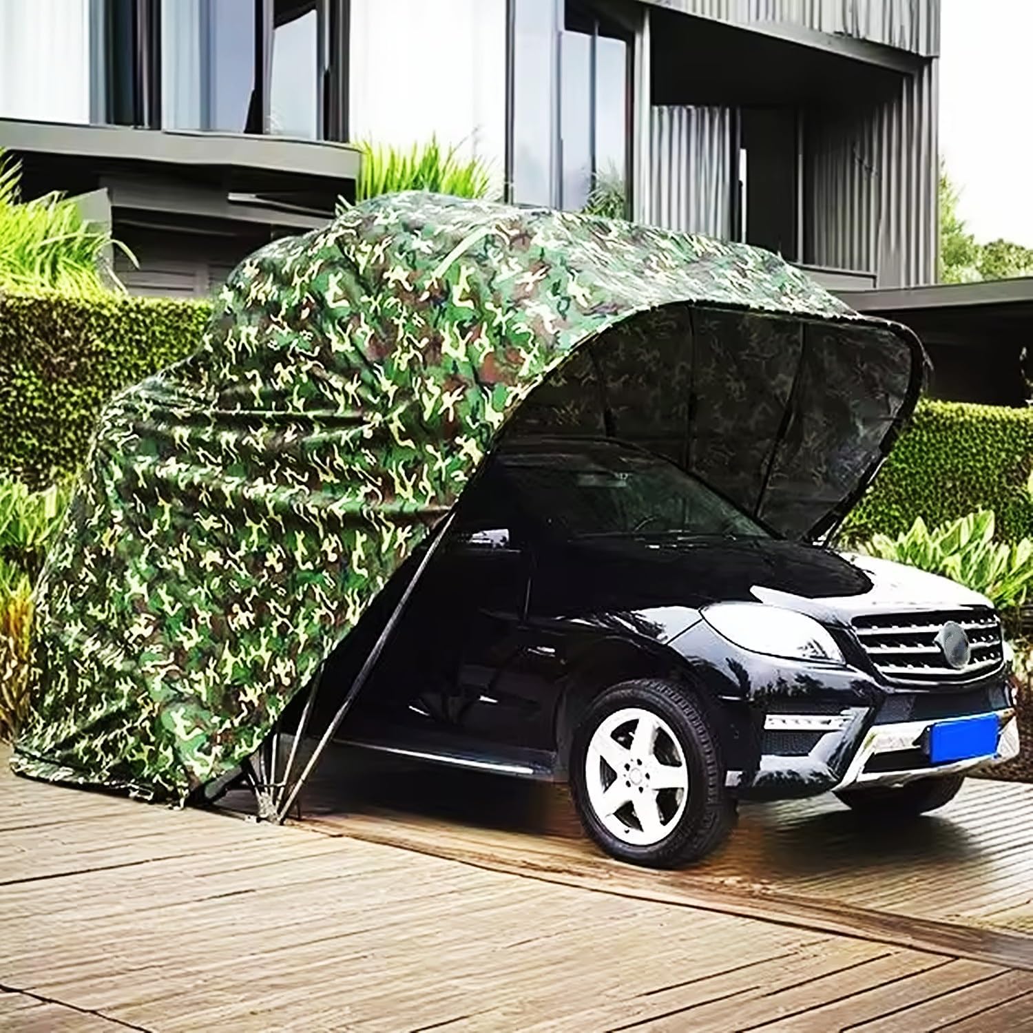 Hydraulic Retractable Carport, Semi-Automatic Mobile Carport, Folding Heavy Duty Carport Canopy Portable Garage(21x9x8.7FT)