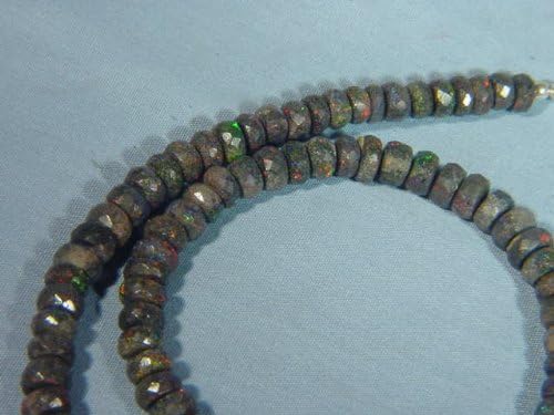 Andamooka opal faceted rhondell beads 7 mm