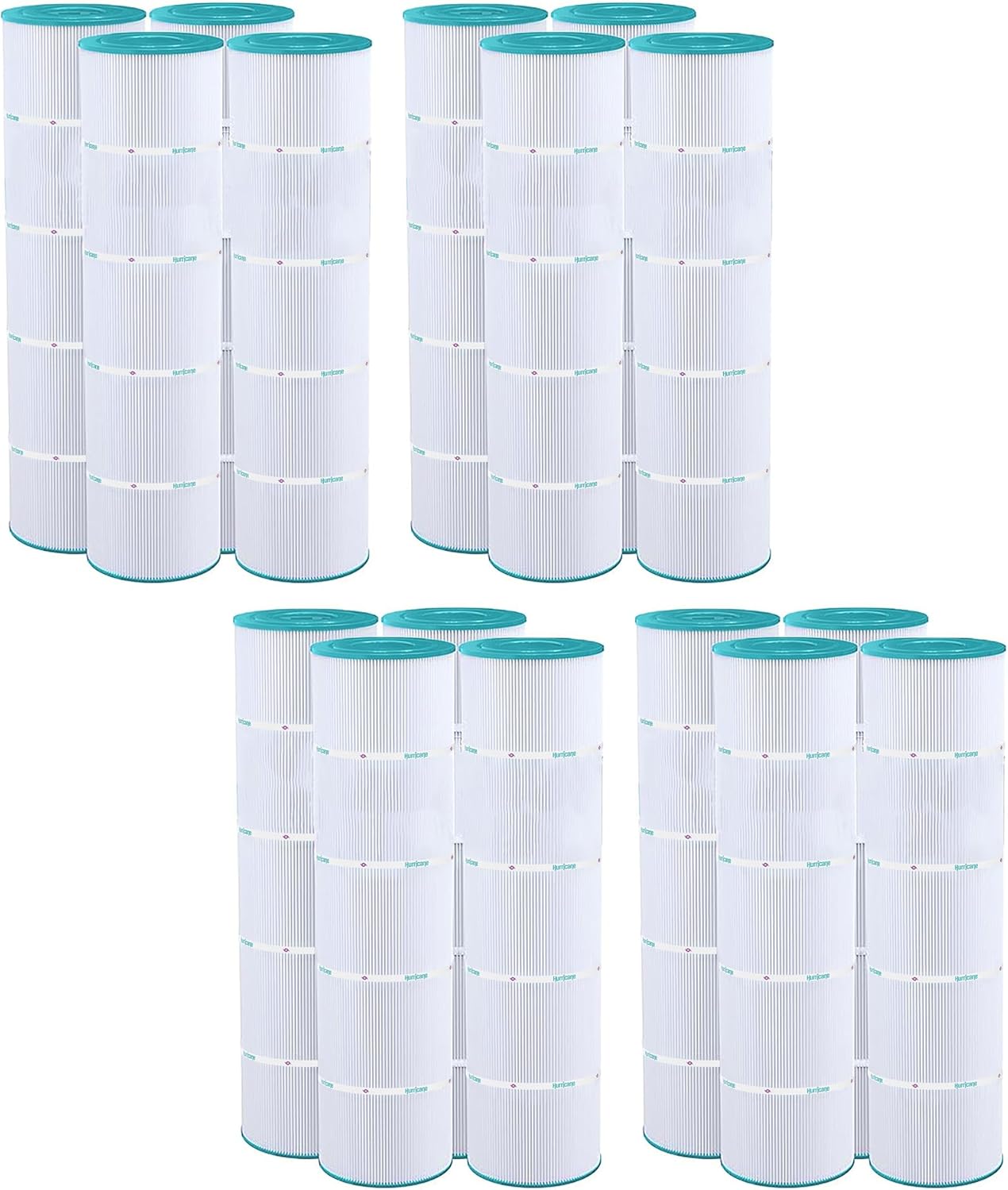 Hurricane Filters 16 Pack HF7459-04 Advanced Pool Filter Cartridge - Replacement for PJAN85, Unicel C-7459, Filbur FC-0800, Jandy Industries CCL-340,CV 340