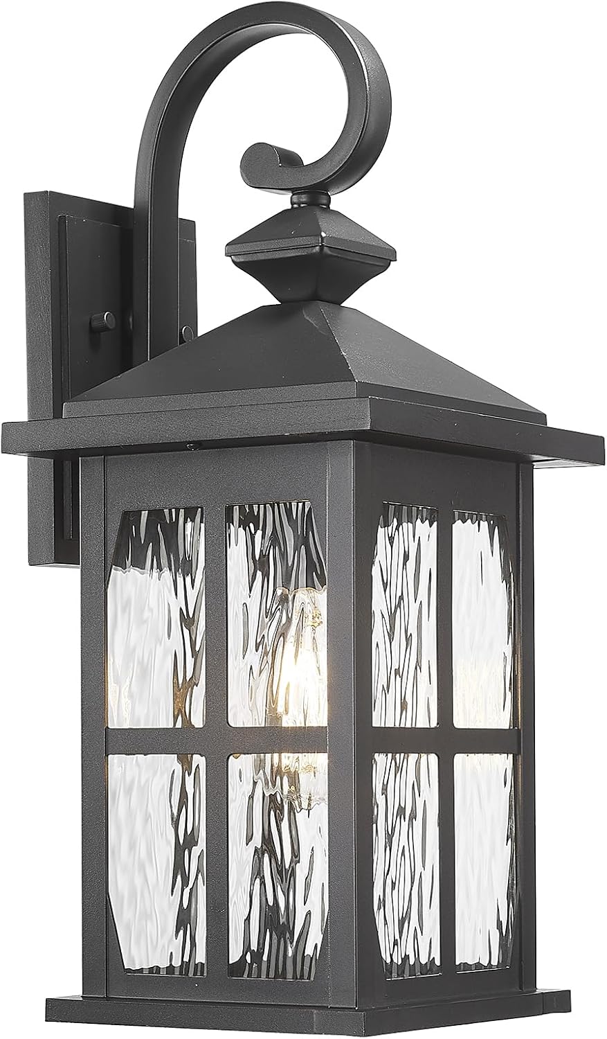 Darkaway Large Outdoor Light Fixtures Wall Mount, 21inch Outside Wall Lights Exterior Lighting Fixture with Water Ripple Glass Outdoor Wall Sconce for House Porch Hallway Garage Front Door