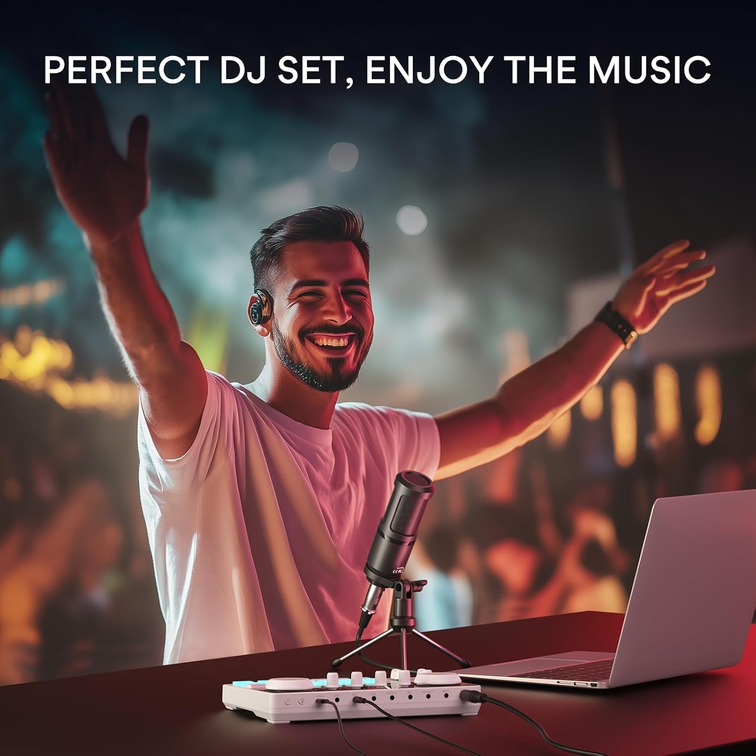 MAONO Podcast Equipment Bundle Audio mixer All-in-One Podcast Production Studio with 3.5mm Microphone for Live Streaming, Podcast Recording, PC, Smartphone, DJ MaonoCaster Lite (AU-AM200-S1)