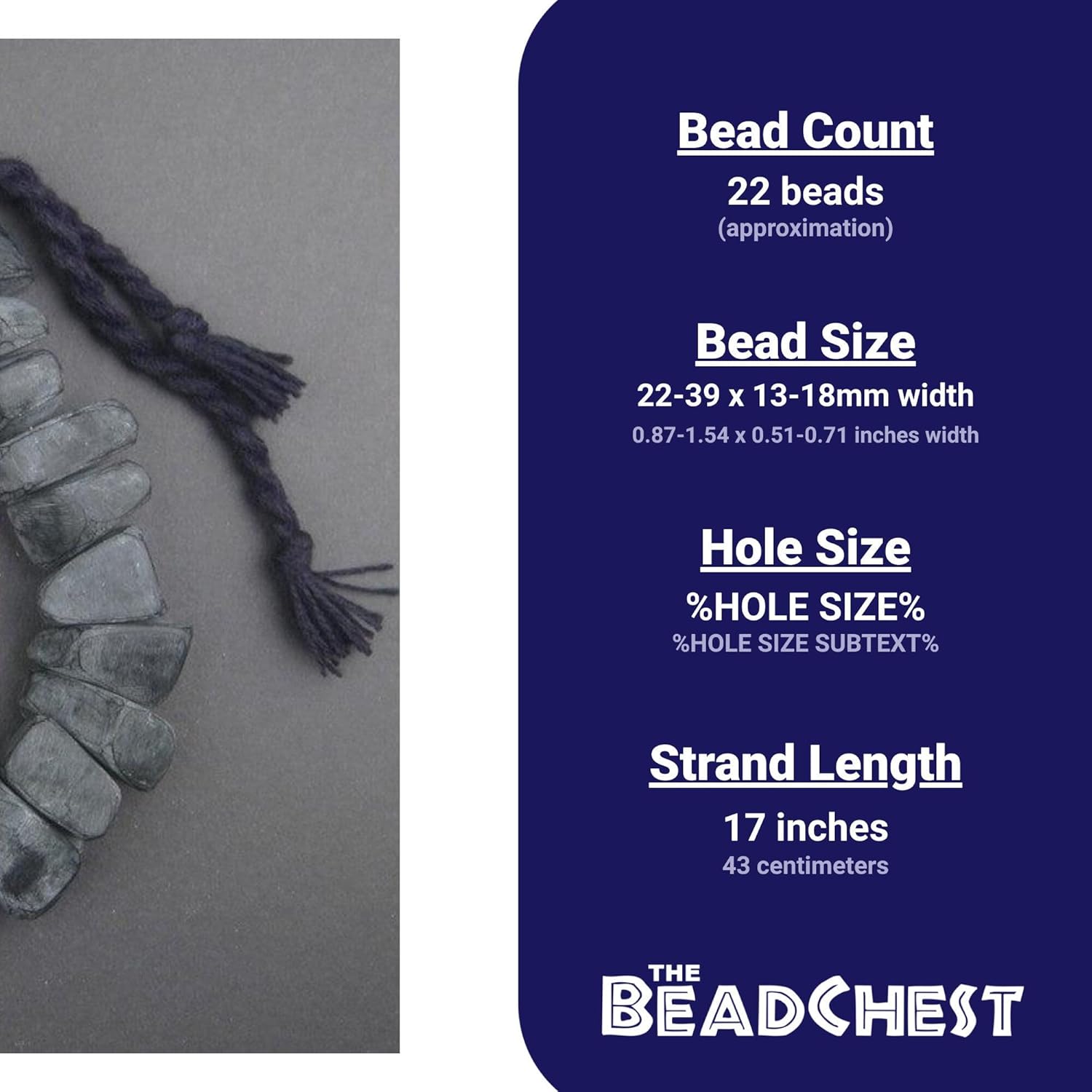 The Bead Chest Moroccan Charcoal Resin Chunk Beads 16mm Morocco African Black Unusual 17 Inch Strand Handmade