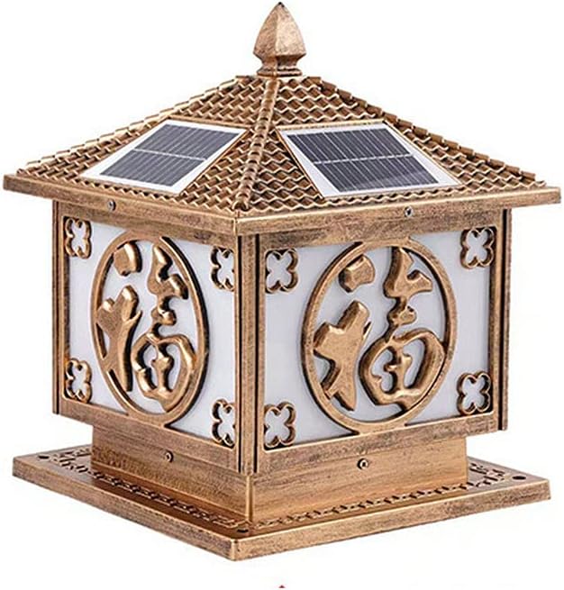 Courtyard Light Solar LED Pillar Light Outdoor Pillar Lantern Outdoor Floor Lamp Fence Post Solar Lights for Courtyard Lawn Outdoor Lighting Products (Size : 25 * 25 * 33cm)