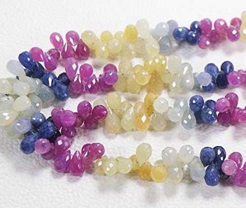 sapphire multi sapphire multi color faceted drops beiolette jewelry 10 * 6 mm size